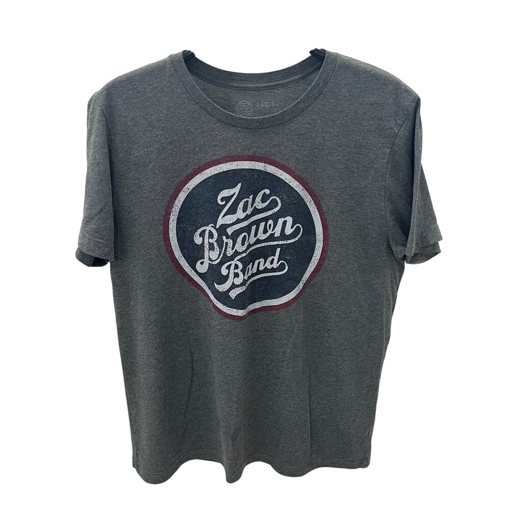 Zac Brown Band 2019 The Owl Tour Concert T-Shirt Gray Bomber Logo Men's Large